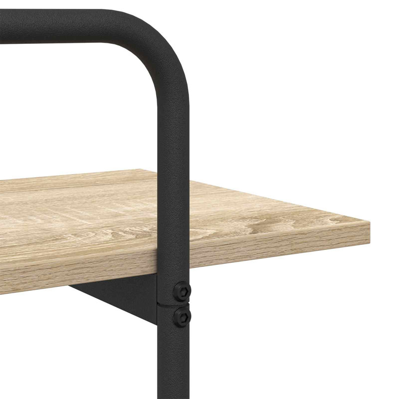 100 cm W Galvanised Steel Bookcase, 70 cm H x 100 cm W x 35 cm D x, Sonoma Oak