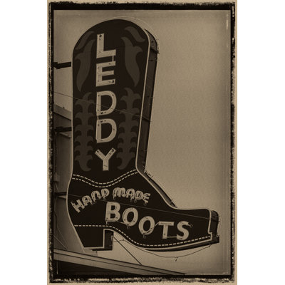 Hand Made Cowboy Boots Vintage Sign 24x36