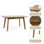 Ensemble de table de salle à manger pour 4 personnes, chaises chaudes en bois massif de style classique avec table rectangulaire extensible, ensemble de cuisine, brun moyen avec tissu en similicuir-1134954715