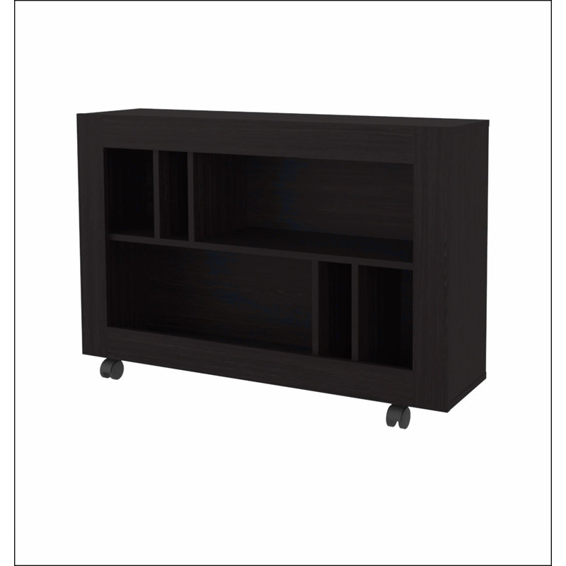 Console en mélamine avec rangement ouvert, Wengé