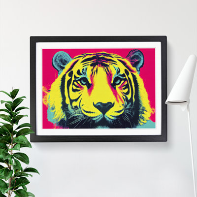 Colourful Tiger Art Abstract - Framed Print