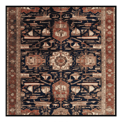 Machine Washable Persian Brown Area Rug