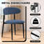 Ensemble de 2 chaises de salle à manger gain de place, lin bleu marine et métal, cuisine de style ferme moderne