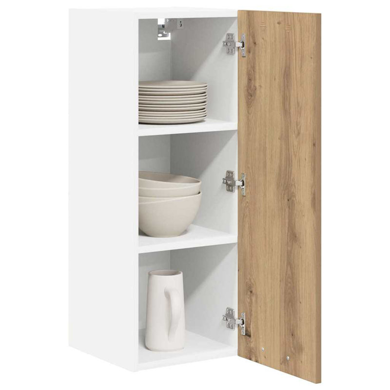 Vidaxl Hanging Cabinet Riga 2 Pcs Smoked Oak And White 30 X 31 X 80 Cm, Artisan Oak/White