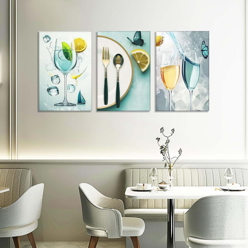 3 Piece Wrapped Canvas Print, 60 cm H x 40 cm W