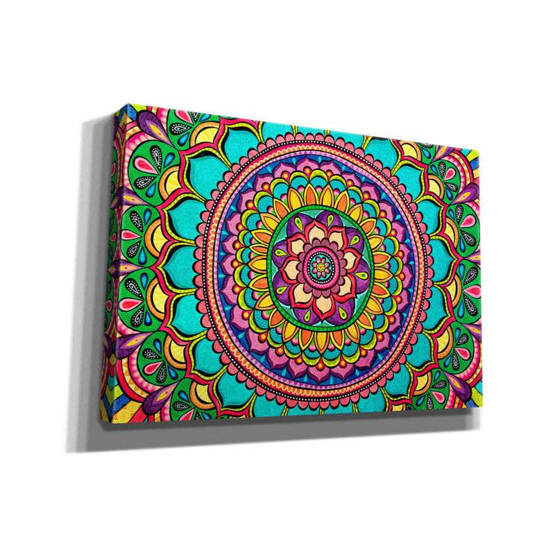 «Happy Dance Mandala» par Hello Angel, estampe numérique sur toile, H 18 po x l 26 po x P 0,75 po