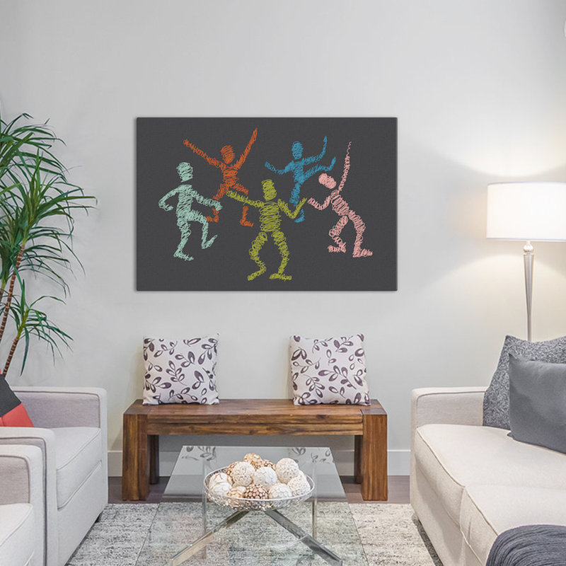 « danse fièvre », impression sur toile tendue, H 8 po x l 12 po x P 0,75 po, Toile tendue, Pas de tapis