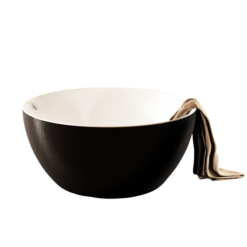 Baignoire ronde moderne simple en acrylique, Noir