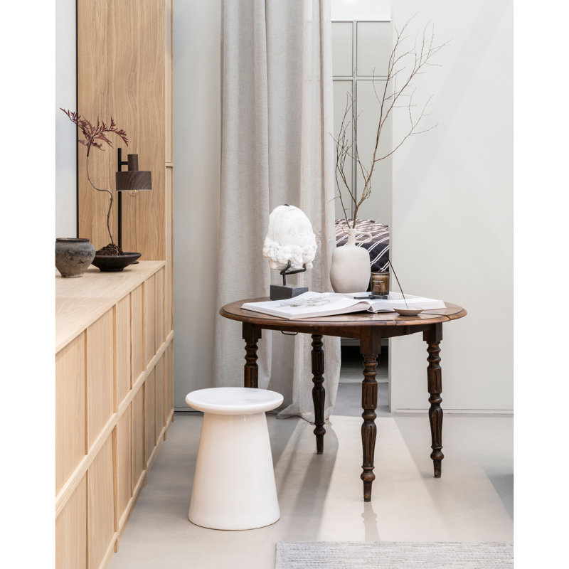 Armonk Button Sidetable Ceramics 45x35Øcm, White
