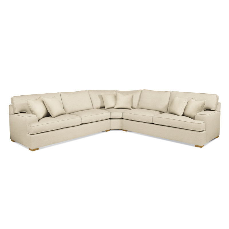 Sadie 3-Piece Upholstered Sectional, Ivory Crypton Performance; 0886-91, Flax