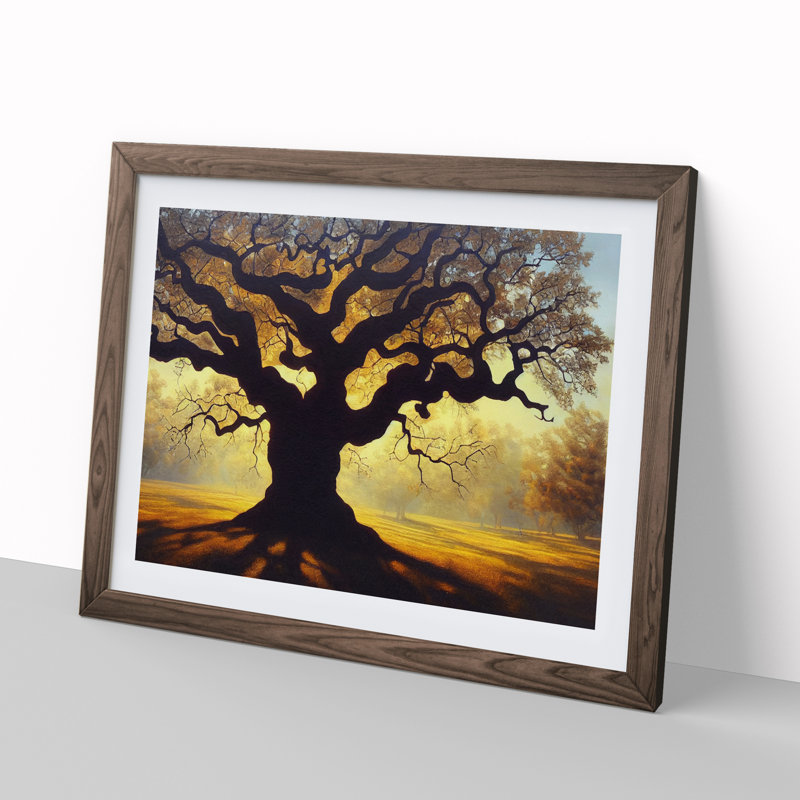 Tantalising Oak Tree - Framed Print, 46cm H x 64cm W x 2cm D, Brown