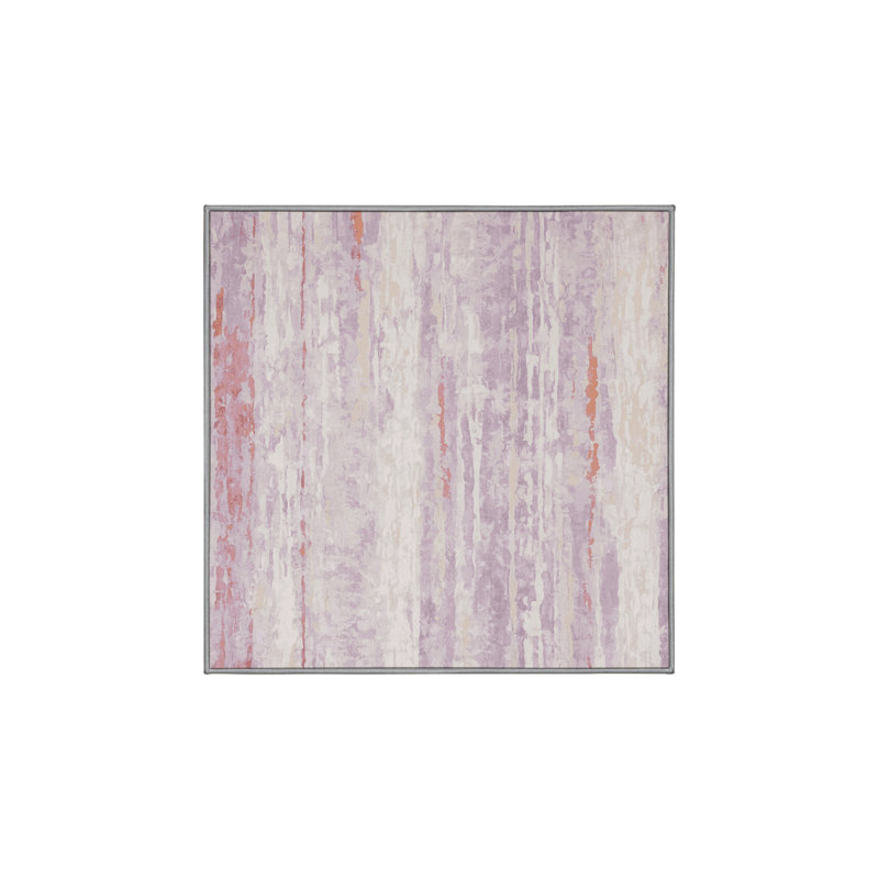 Machine Washable Gray Area Rug, Square 8'