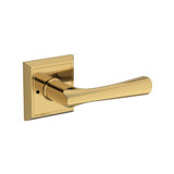 Wyndcliff Privacy Lever with Chamfered Square Rose in Lifetime (PVD) Polished Brass