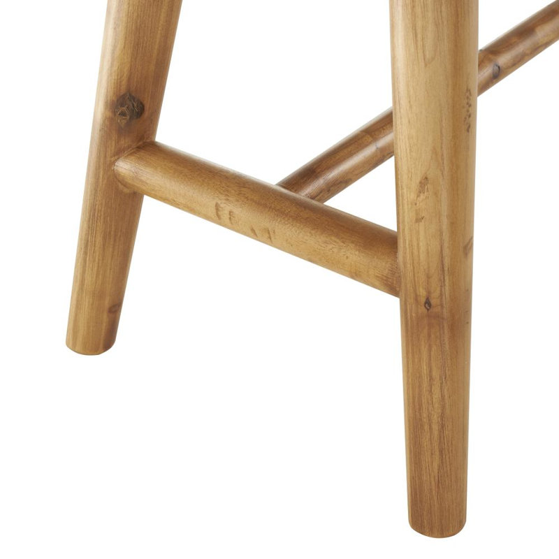 Cole And Grey Wood Handmade Traditional Bench With Rope Wrapped Seat