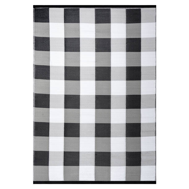 August Grove® Smyth Handmade Black Indoor/Outdoor Rug & Reviews | Wayfair