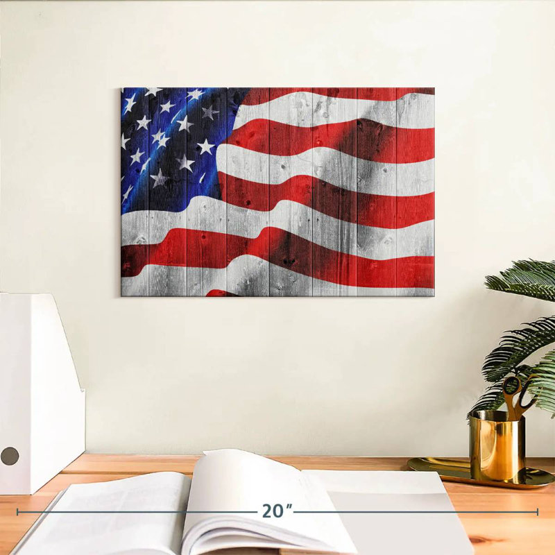 Drapeau américain ondulé, H 8 po x l 12 po