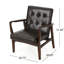 Fauteuil en similicuir capitonné l 26,75 po Amanni-2131411098