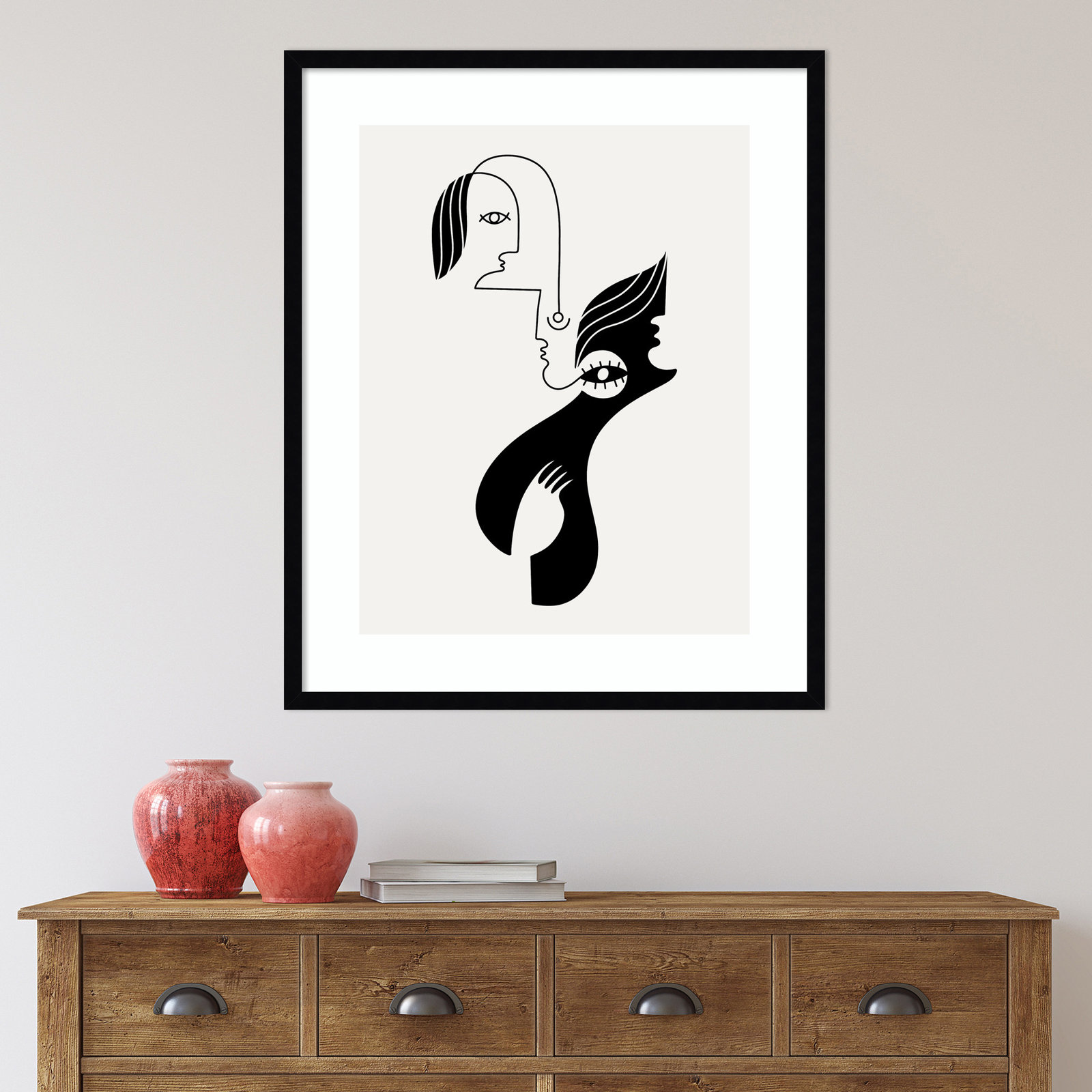 Past Life by Shatha Al Dafai, Noir Black Framed, 21.38" H x 17.38" W x 0.875" D