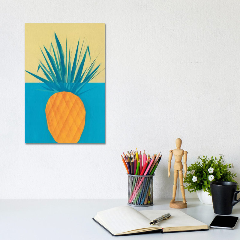 Pineapple by VCalvento - Print on Canvas, Wrapped Canvas, 20.32 cm H x 30.48 cm W