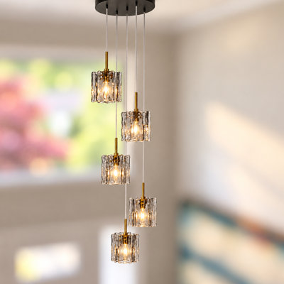 Luminaire suspendu grappe 5 lumières Quitman