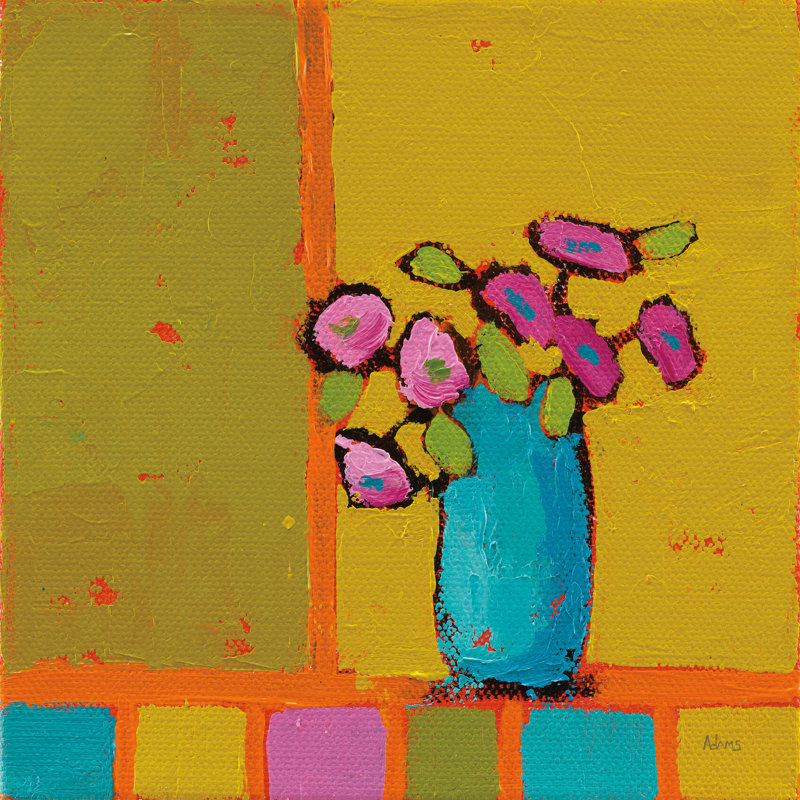 Turquoise Vase by Phyllis Adams - Wrapped Canvas Painting, 122cm H x 81cm W x 3.8cm D