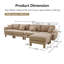 Canapé modulaire en L convertible pour 4 personnes avec accoudoirs en forme de coquillage et repose-pieds amovible Boucle-1021815968-1009154042