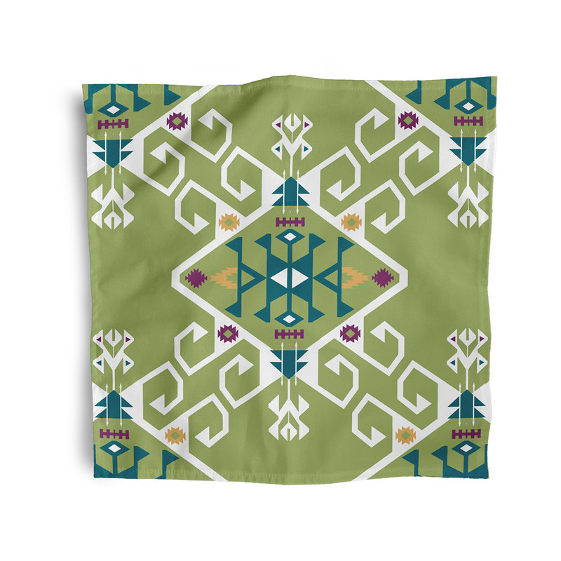 Vallelunga Polyester Geometric Square Napkin, Green