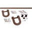 Ensemble de quincaillerie de porte de grange en fer à cheval de qualité supérieure avec rail pour portes 1 3/8 po-336479157-336479151