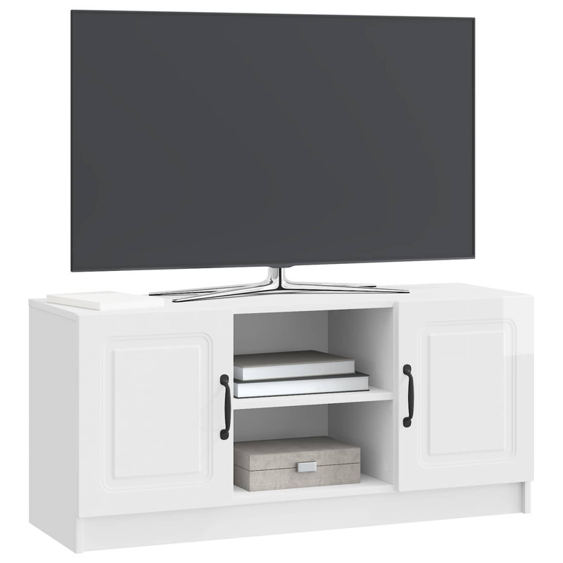 TV Stand, 47cm H x 102cm L x 34.5cm W, High Gloss White