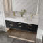Meuble-lavabo mural de 60 po avec armoire en bois massif Melora, comptoir en pierre naturelle, tiroirs à fermeture en douceur et éclairage de designer DEL Melora-1251430800