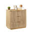 Ensemble de 3 tiroirs, commode à courbes de 27,6 po de largeur, table de chevet, organisateur de tiroir en bois pour chambre à coucher, salon, couloir, chêne, l 27,6 po x P 15,8 po x H 27,4 po.-1648898212-1666896240