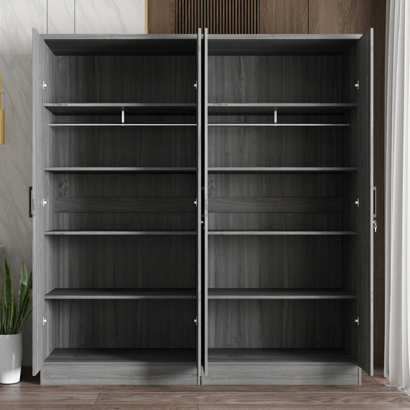 Double garde-robe avec 4 portes minces! , Gris