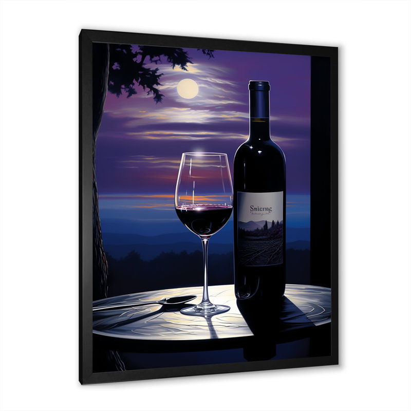 Shiraz Silhouette I - impression, Cadre simple noir, H 44 po x l 34 po x P 1,5 po