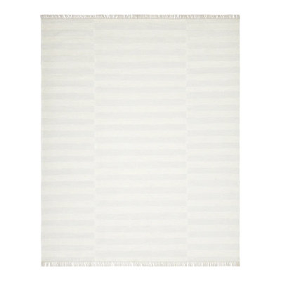 Tapis ivoire en laine et coton Reva