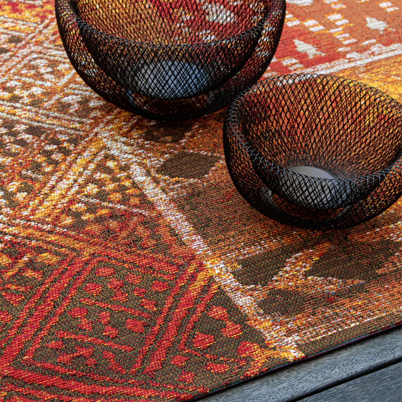 Rectangular Oriental Orange Area Rug, Rechteckig 200 x 290 cm