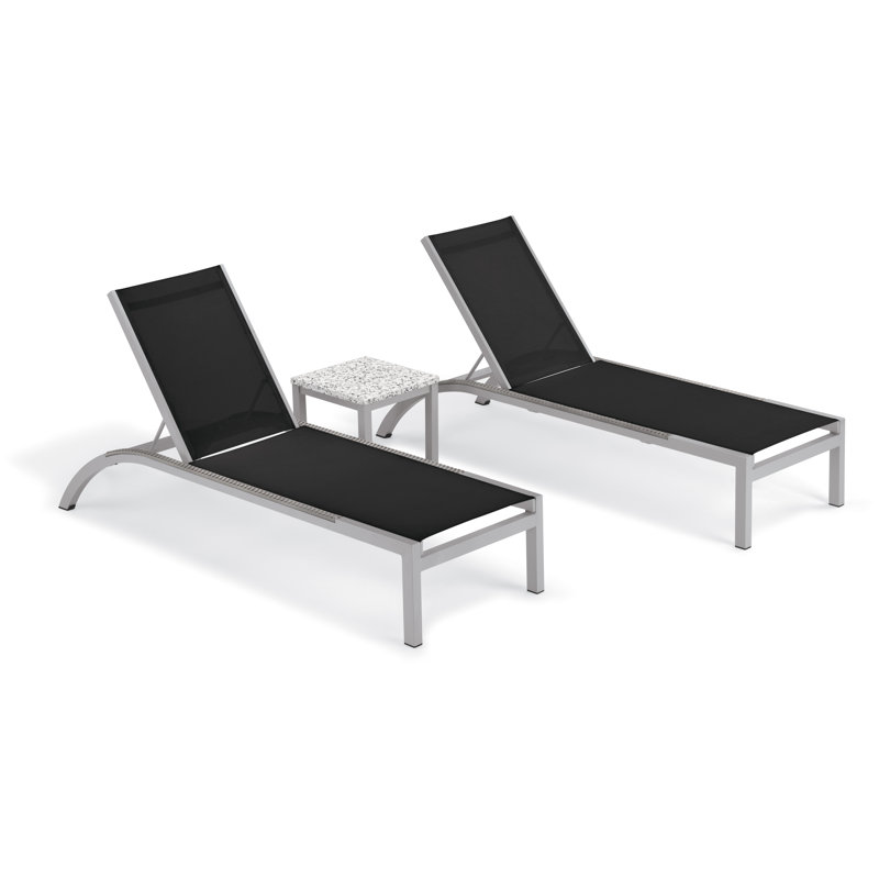 Argento And Travira Outdoor Chaise Lounge, Black