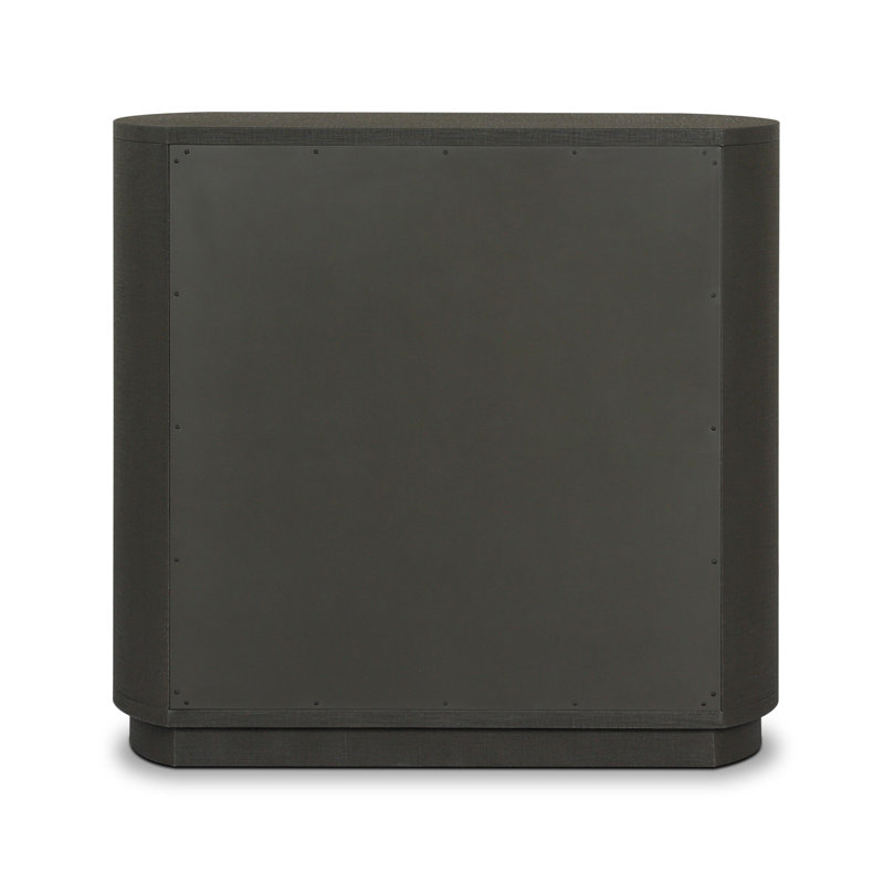 Amelia Chest-Ivory Painted Linen, Dark Green Lacquered Linen