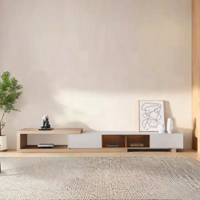 Creamy style simple extension TV cabinet