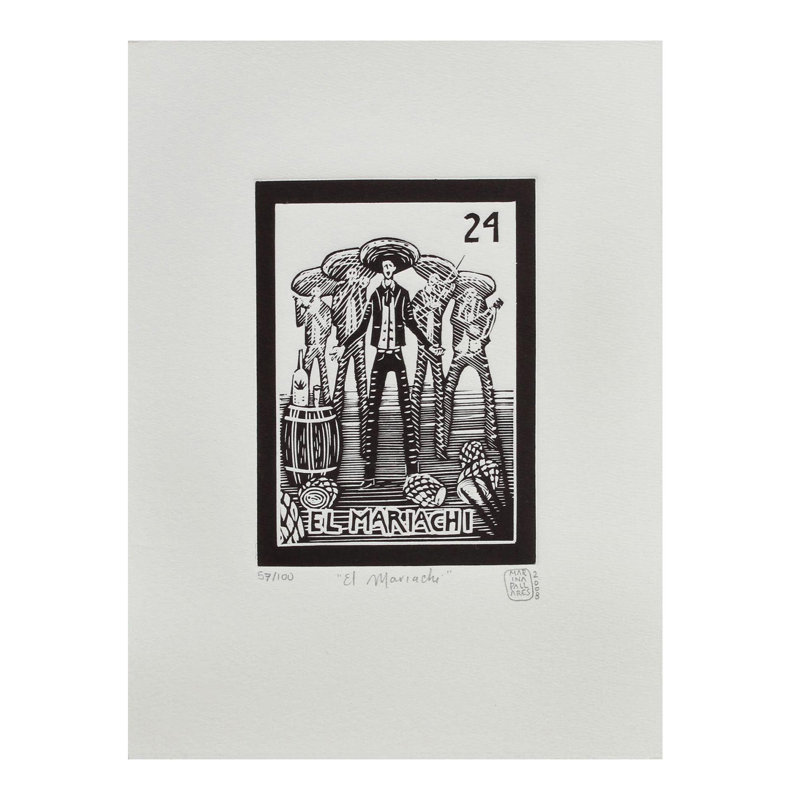Reproduction d’art graphique sur papier non encadrée the mariachi tequila lotto par marina pallas