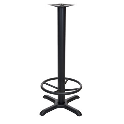 STB Black 22x22" Cross Indoor Bar Height Table Base with Foot Ring