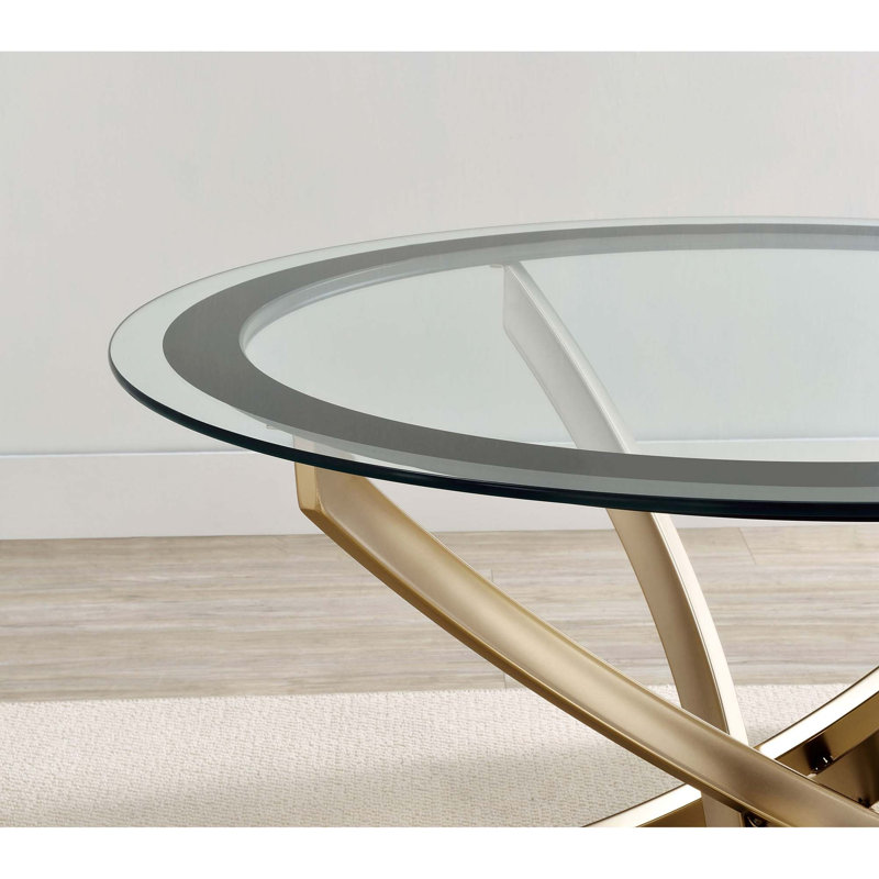 Table de bout sculptée moderne avec plateau en verre trempé