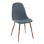 Chaise de salle à manger Pebble Mid-Century moderne en tissu noyer et bleu par Lumisource