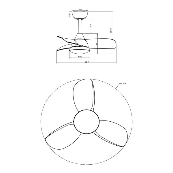 Ventilador de techo Haywa de 28'' con luces LED