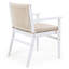 Chaises de salle à manger de patio pour 2 personnes, bois, dossier en corde, coussin imperméable, structure blanche, capacité de 400 lb, fixation du coussin lavable à la machine, ergonomique confortable convenant aux fauteuils de balcon, 2 pièces,