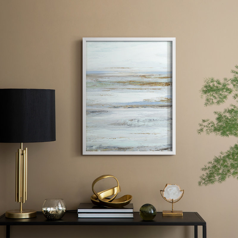 Reproduction encadrée Mute Misty Marsh II - bois massif, H 11 po x l 9 po, Blanc