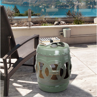 Tabouret de jardin en céramique 14 po x 17 po Outsunny