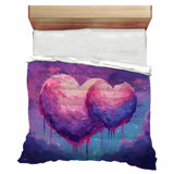 Heart Microfiber / Polyester Comforter