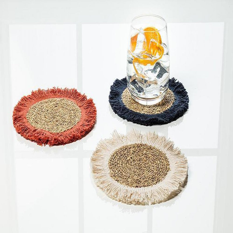 Sous-verres à franges, Ivoire; naturel