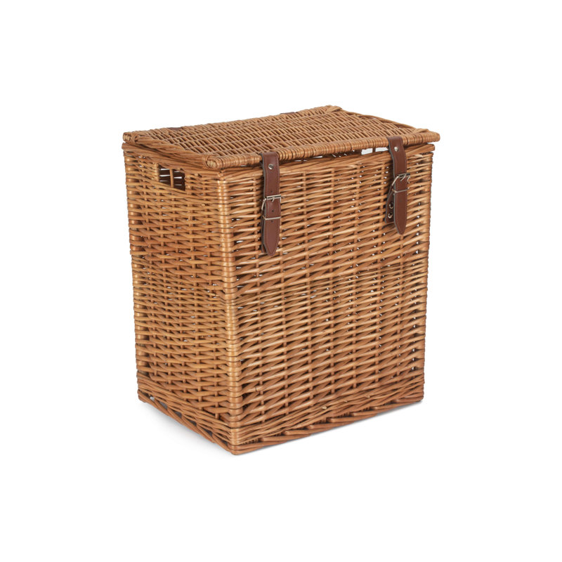Wicker Vintner Hamper Storage Basket, 44cm H x 39cm W x 29cm D, Natural