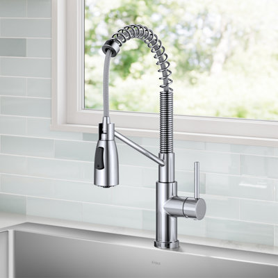 KRAUS Coda Commercial Style 2-Function Single Handle Pull Down Kitchen Faucet
